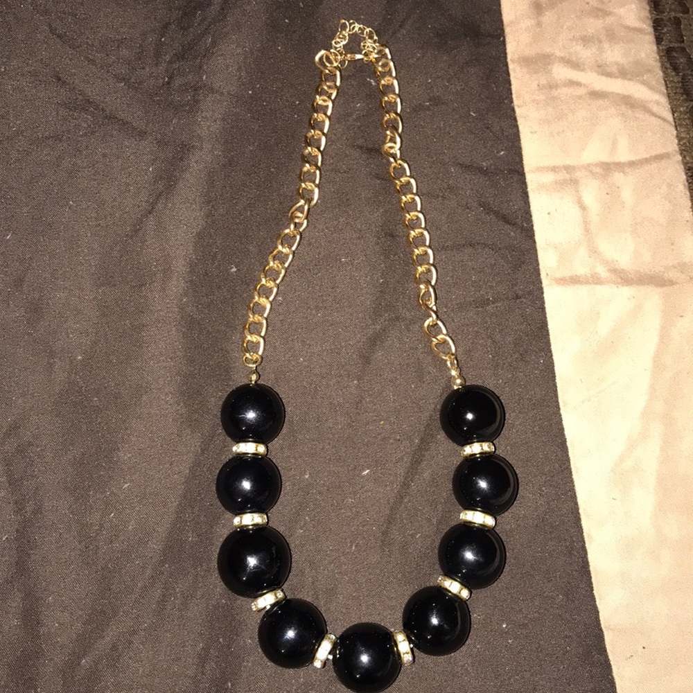 Black beaded necklace